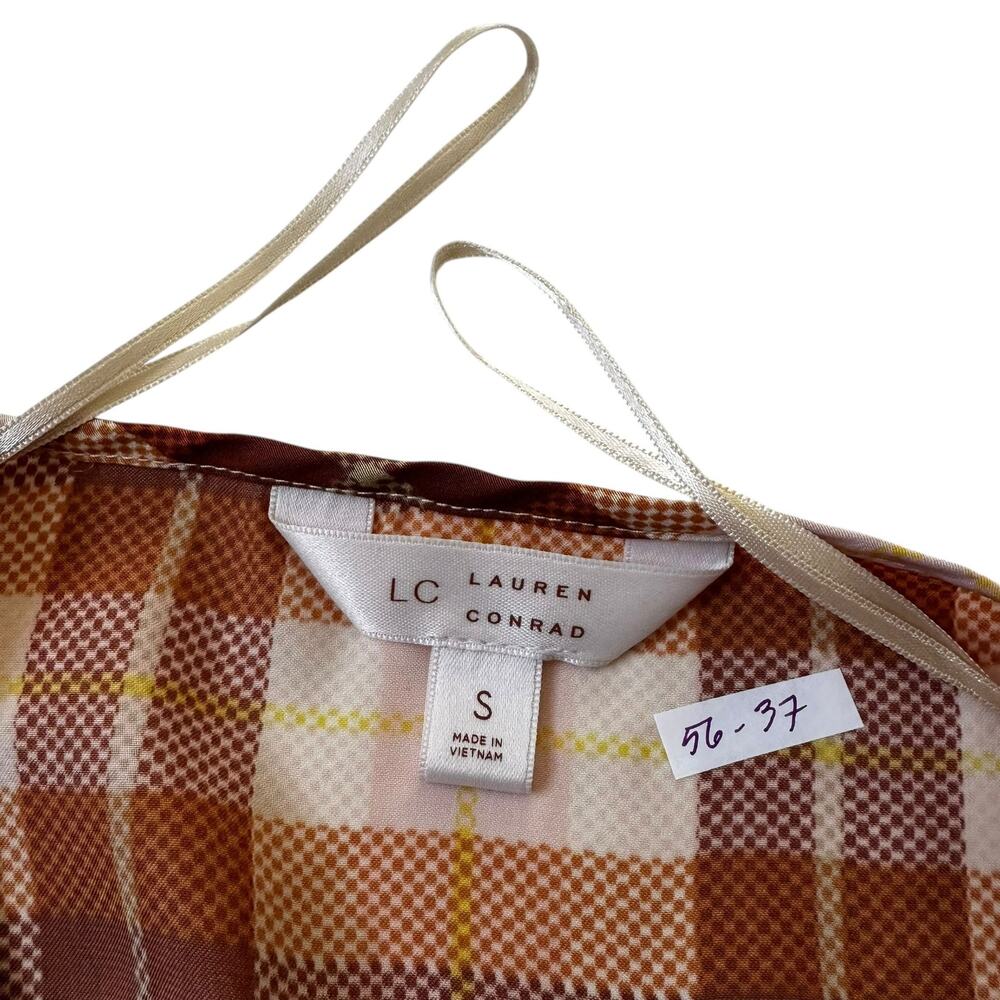 56-37 Lauren Conrad Brown Plaid Top Women's Size Small | 56-37 - Picture 4 of 6